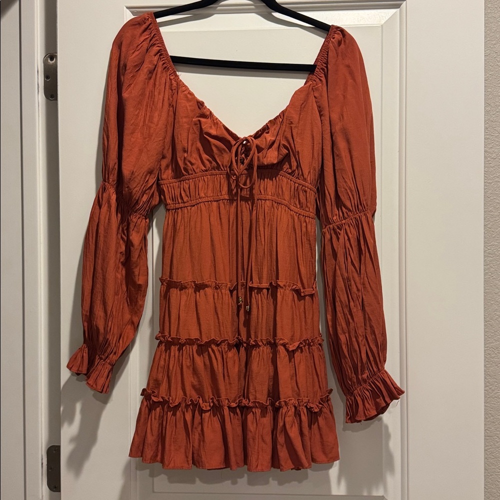 Vici Rust Long Sleeve Dress